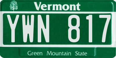 VT license plate YWN817
