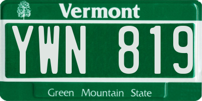 VT license plate YWN819