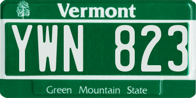 VT license plate YWN823