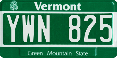 VT license plate YWN825