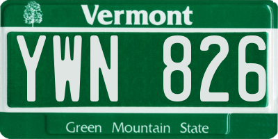 VT license plate YWN826