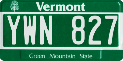 VT license plate YWN827