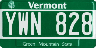 VT license plate YWN828