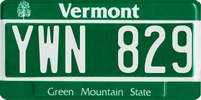 VT license plate YWN829
