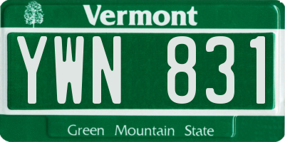 VT license plate YWN831