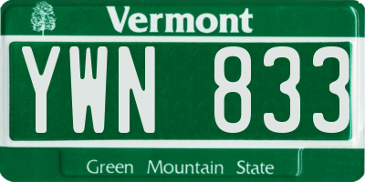 VT license plate YWN833