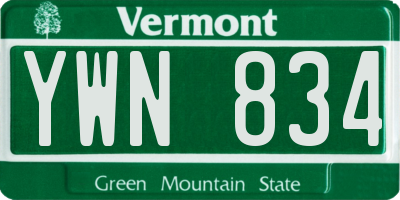 VT license plate YWN834