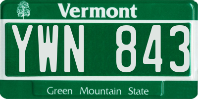 VT license plate YWN843