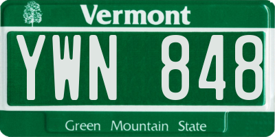 VT license plate YWN848