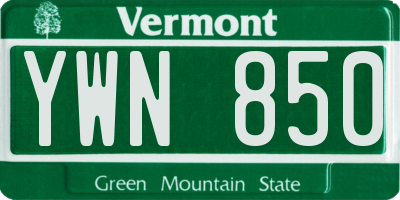 VT license plate YWN850