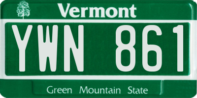 VT license plate YWN861