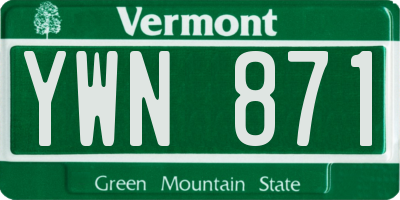 VT license plate YWN871