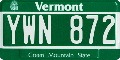 VT license plate YWN872