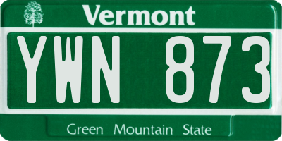 VT license plate YWN873