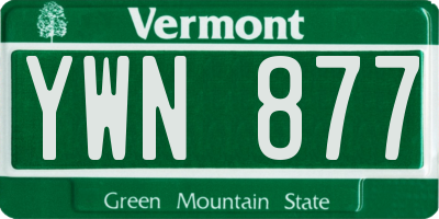 VT license plate YWN877