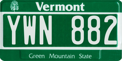 VT license plate YWN882
