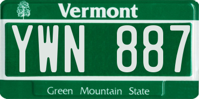 VT license plate YWN887