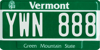VT license plate YWN888