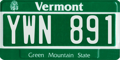 VT license plate YWN891