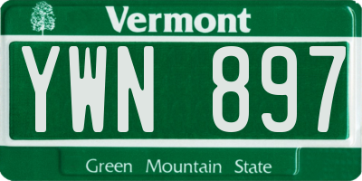 VT license plate YWN897