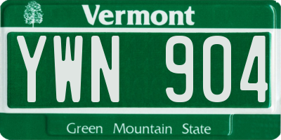 VT license plate YWN904
