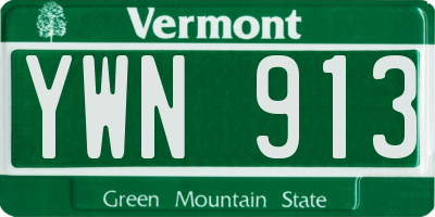VT license plate YWN913