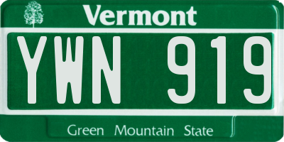 VT license plate YWN919