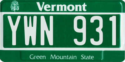 VT license plate YWN931