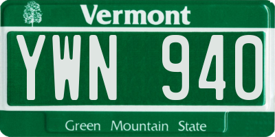 VT license plate YWN940