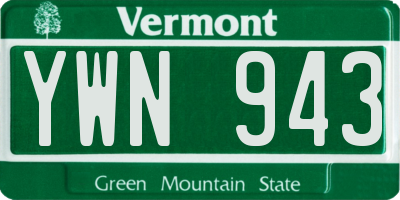 VT license plate YWN943