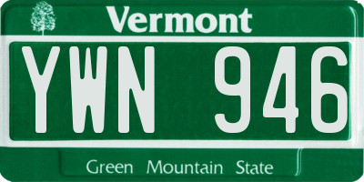 VT license plate YWN946