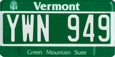 VT license plate YWN949