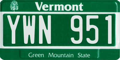 VT license plate YWN951