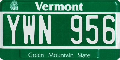 VT license plate YWN956