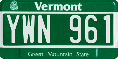 VT license plate YWN961