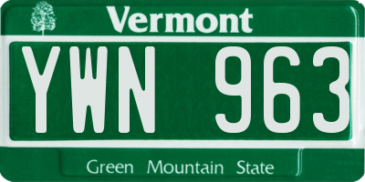 VT license plate YWN963