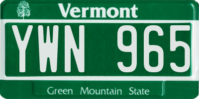 VT license plate YWN965