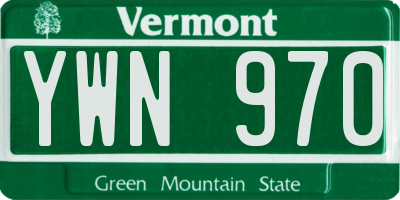 VT license plate YWN970
