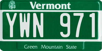 VT license plate YWN971