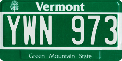 VT license plate YWN973