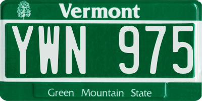 VT license plate YWN975