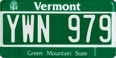 VT license plate YWN979