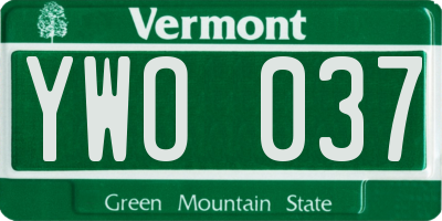 VT license plate YWO037