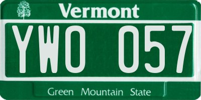VT license plate YWO057