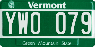 VT license plate YWO079