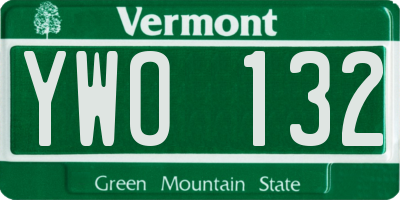 VT license plate YWO132