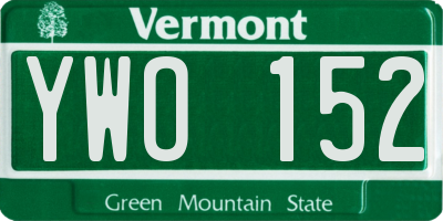 VT license plate YWO152