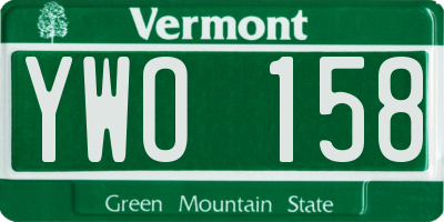 VT license plate YWO158