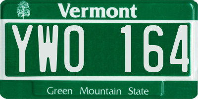 VT license plate YWO164