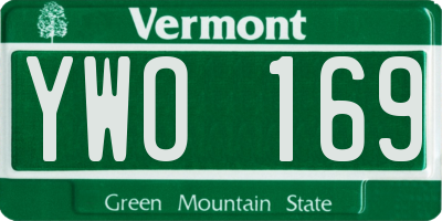 VT license plate YWO169